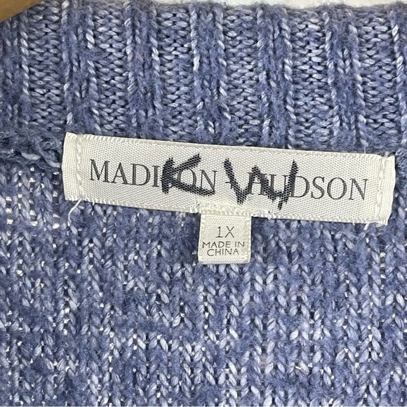 Madison + Hudson 1X Y2K Retro 1/4 Zip Cable Knit Pullover Sweater Mockneck Boxy - Picture 6 of 9